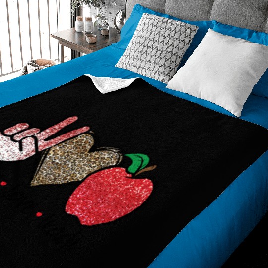 Peace Love Teach Back To School Teacher Gift Baby Blankets