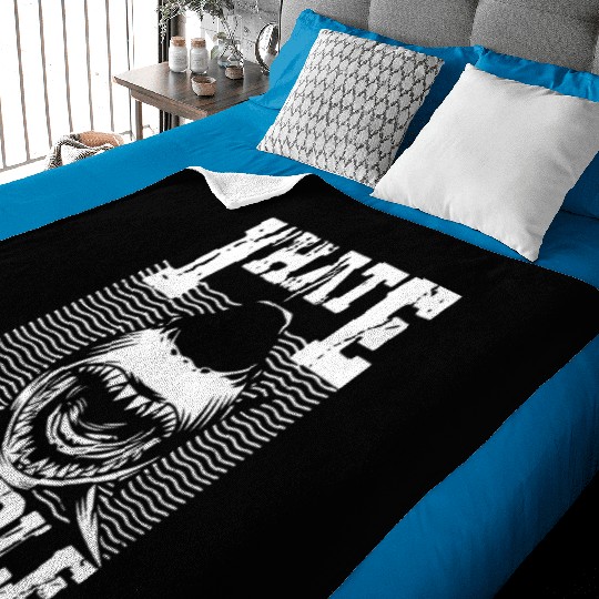 I HATE PEOPLE SHARK Baby Blankets