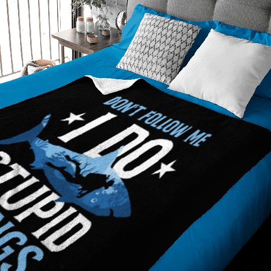 Don't Follow Me I Do Stupid Things Scuba Diving Baby Blankets