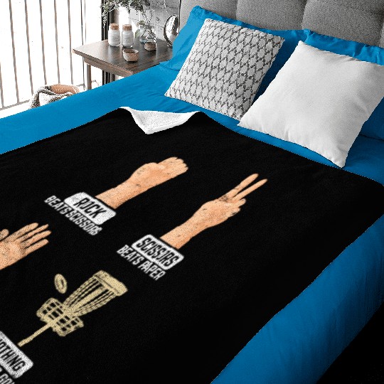 Rock Paper Scissors Nothing Beats Disc Golf Frisbe Baby Blankets