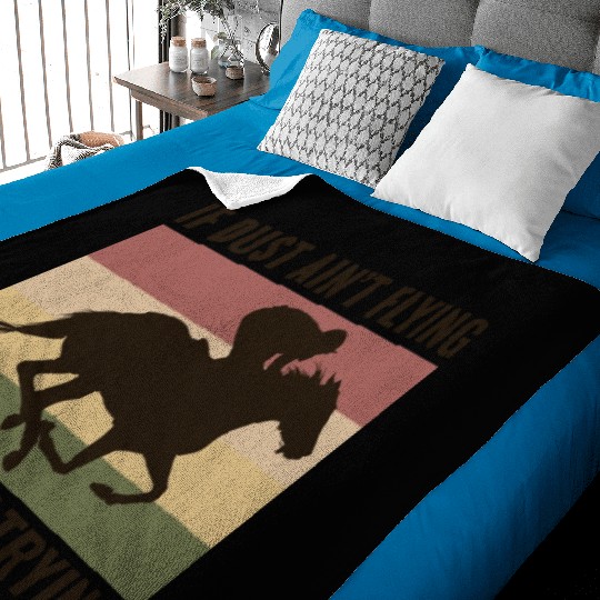 Barrel Racer Rodeo Racing Horse Riding Race Funny Baby Blankets