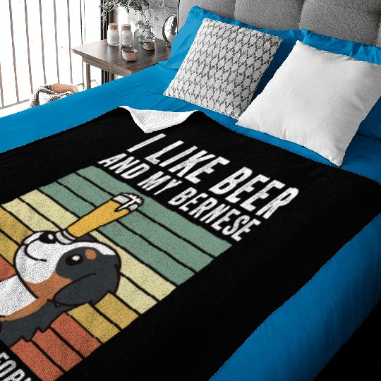 I Like Beer And My Bernese Mountain Dog Baby Blankets