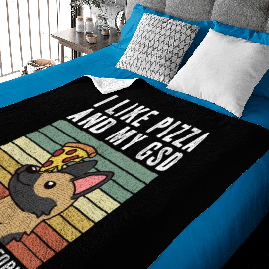 I Like Pizza And My German Shepherd Baby Blankets