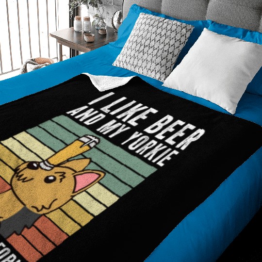 I Like Beer And My Yorkshire Terrier Baby Blankets