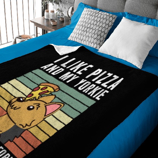 I Like Pizza And My Yorkshire Terrier Baby Blankets