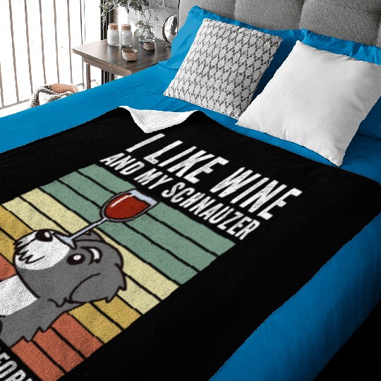 I Like Wine And My Schnauzer And Maybe 3 People Baby Blankets