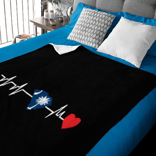 South Carolina Heartbeat Gift Baby Blankets