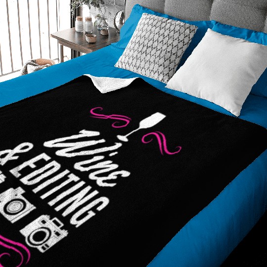 Photography Wine & Editing Photograph Camera Baby Blankets