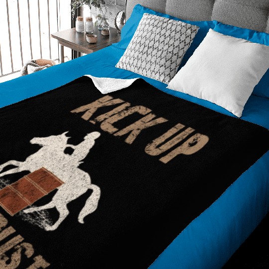 Barrel Racer Rodeo Racing Horse Riding Race Funny Baby Blankets