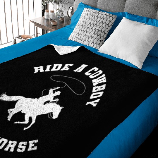 Cowboy Horses Rodeo Wild West Baby Blankets