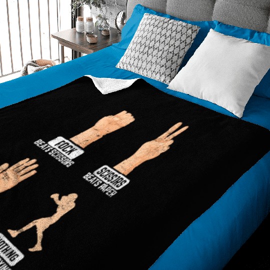 Rock Paper Scissors Nothing Beats Boxing Funny Box Baby Blankets