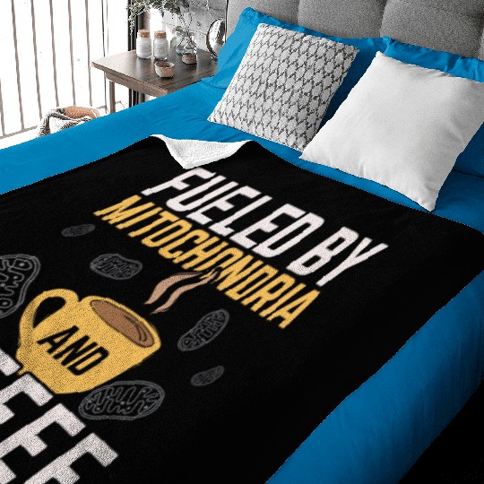 Fueled By Mitochondria And Coffee Caffeine Science Baby Blankets