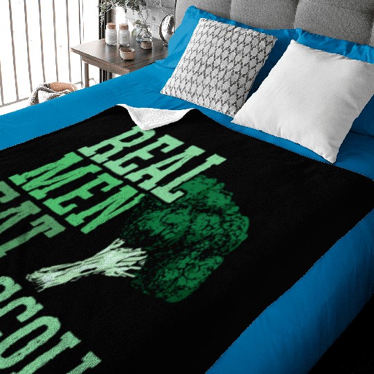 Real Men Eat Broccoli Broccoholic Vegetable Vegan Baby Blankets