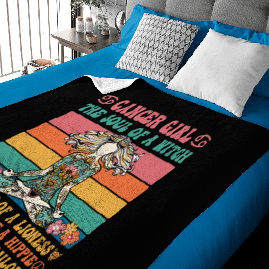 Cancer Girl Astrology Sign Baby Blankets