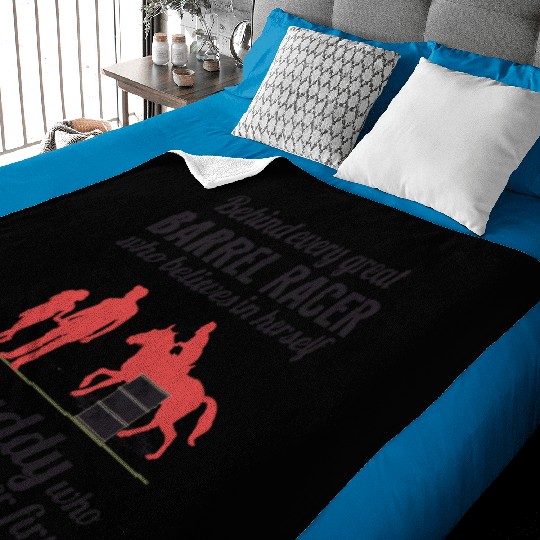 Barrel Racer Racing Horse Riding Dad Fathers day Baby Blankets