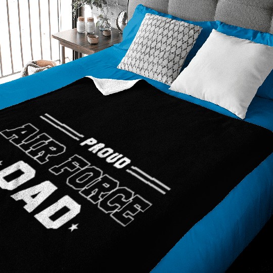 Proud Us Air Force Dad Military Pride Baby Blankets