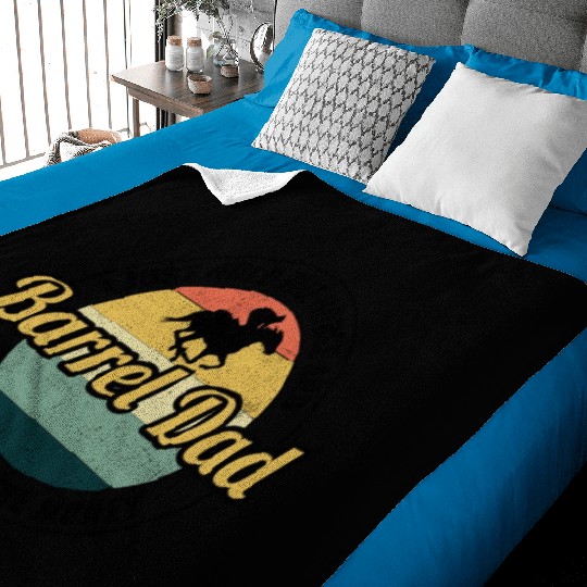 Barrel Racer Racing Horse Riding Dad Fathers day Baby Blankets