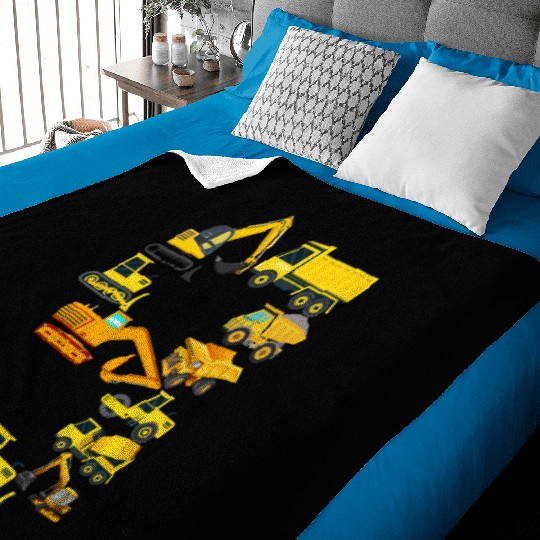 Construction Vehicles Trucks For 9 Year Old Boys Baby Blankets