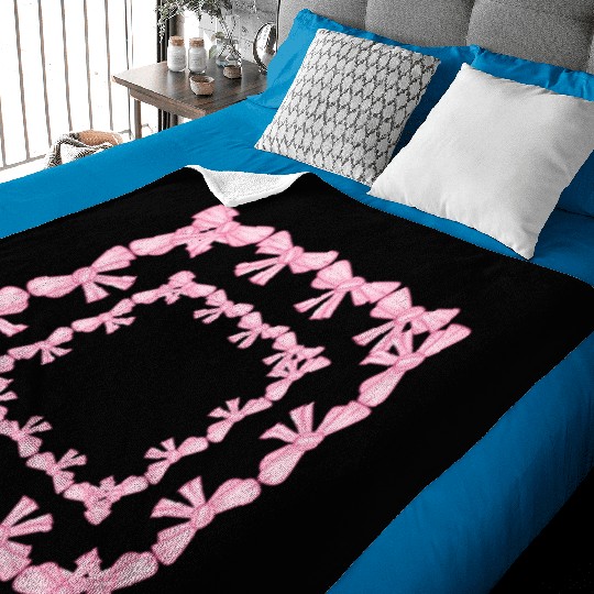 frame square loops pink Baby Blankets