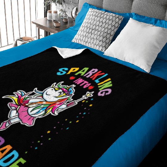 Sparkling Into 8th Grade Back To School Baby Blankets