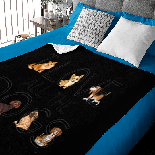 I Love All The Dogs In The World Dog Lovers Gifts Baby Blankets