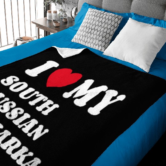 I Love My South Russian Ovcharka Baby Blankets