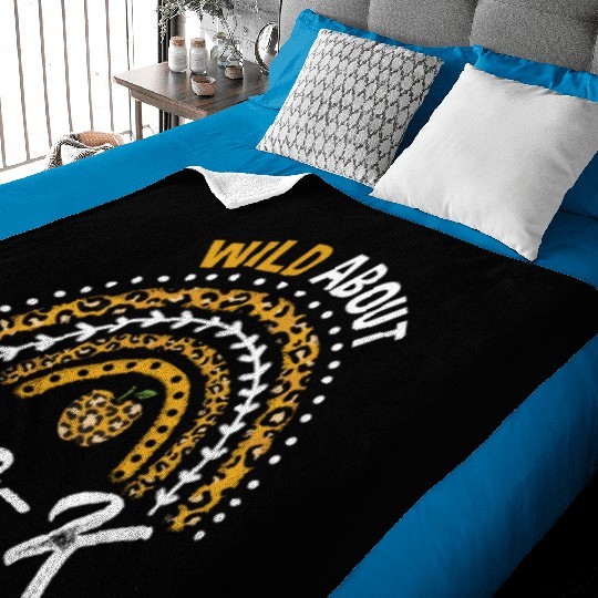 Wild About Pre-K Teacher Rainbow Baby Blankets