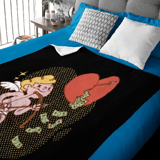 Funny cupid Baby Blankets
