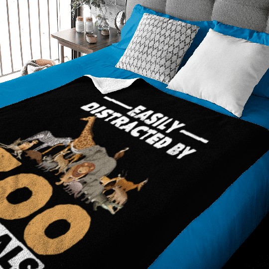 Zoo Animals Giraffe Lion Elephant Zoo Baby Blankets