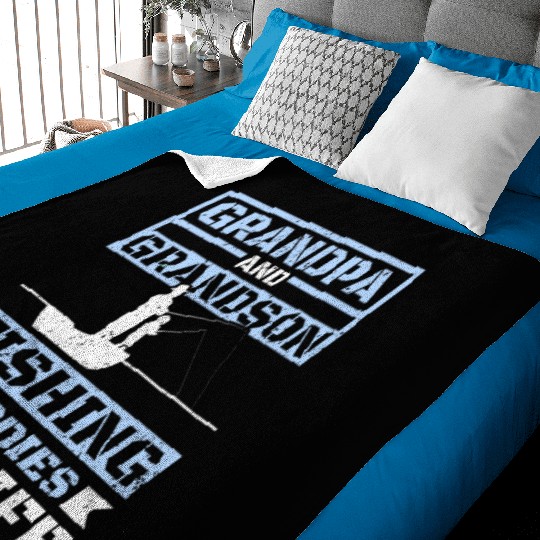 Grandpa and grandson fishing buddies for life Baby Blankets