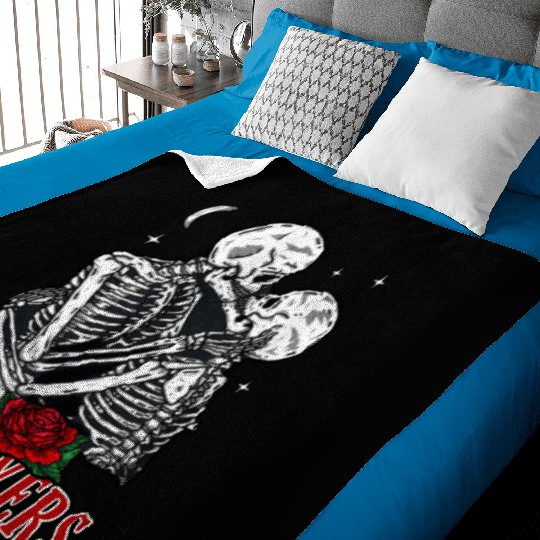The Lovers Vintage Tarot Card Astrology Skull Baby Blankets