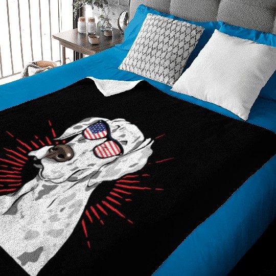 Dalmatian Dog Lover 4th of July Baby Blankets