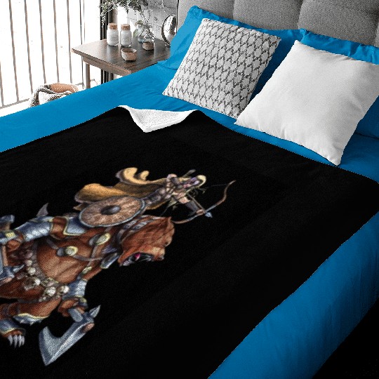 Norse Bear Viking Archer Warrior Baby Blankets