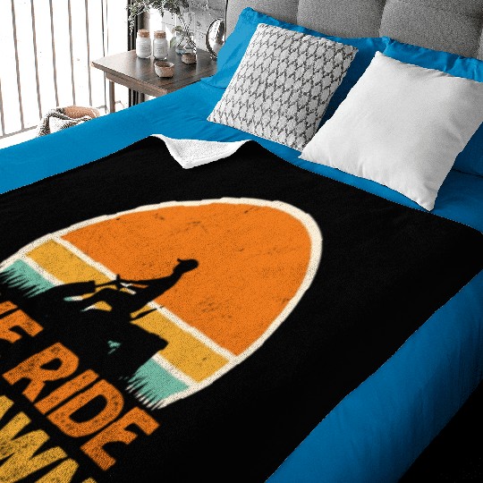 We Ride At Dawn Funny Lawn Mowing Worker Baby Blankets