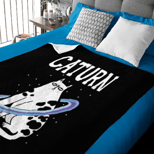 Caturn Cat Owner Saturn Astronomer Astronomy Baby Blankets