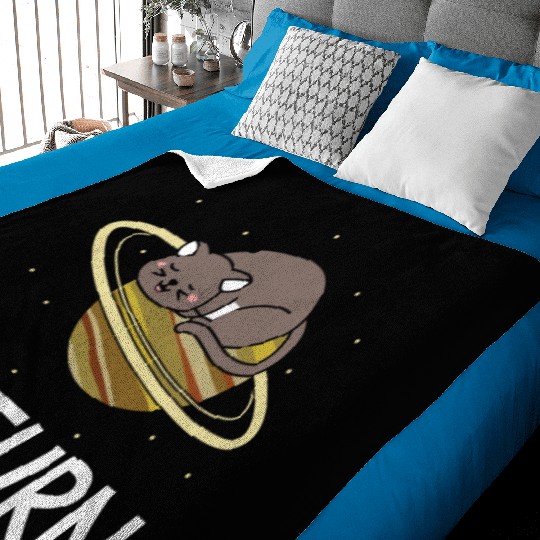 Caturn Cat Owner Saturn Astronomer Astronomy Baby Blankets
