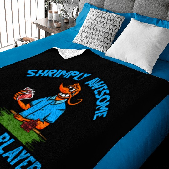 Funny Shrimp/Prawn Pun. Shrimply Awesome Poker Baby Blankets