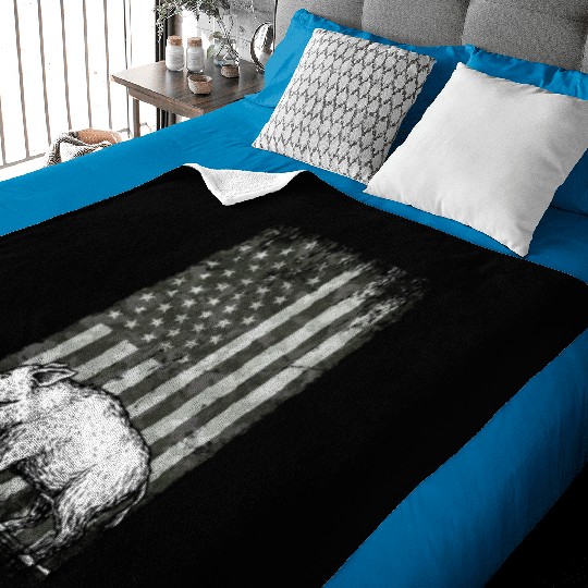 Patriotic Wild Boar Hunting Season For Hog Baby Blankets