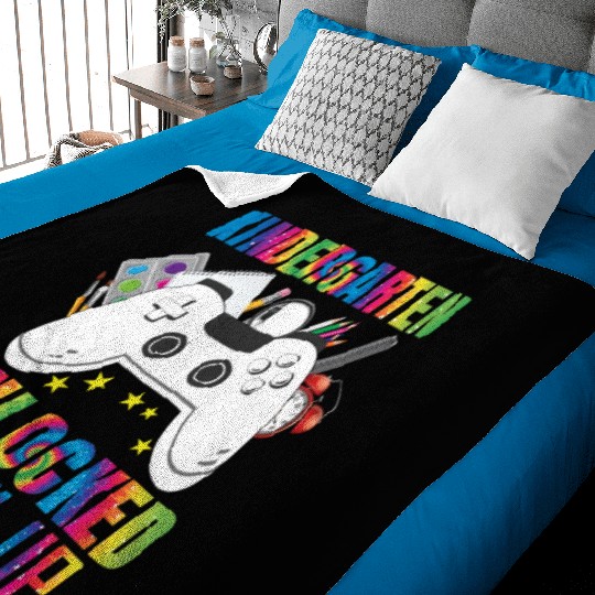 Kindergarten Unlocked Level Up BackTo School Baby Blankets