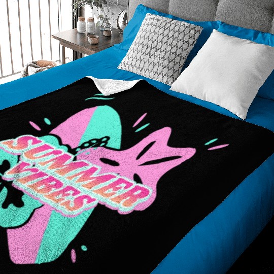 Summer Vibes - Beach, surf, hibiscus and starfish Baby Blankets