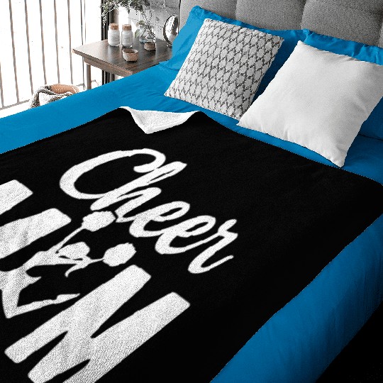 Womens Cheer Mom Gymnastics Cheerleading Mom Squad Baby Blankets