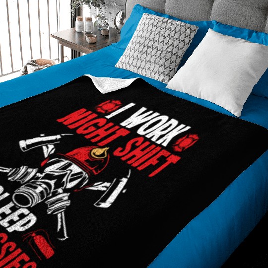 Firemen Sleep for Sissies Night Shift Firefighter Baby Blankets