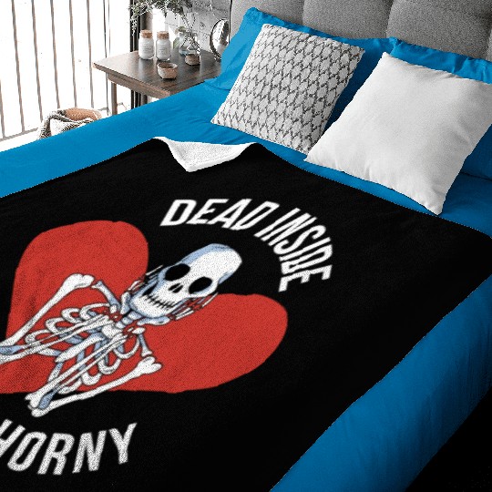 Dead Inside But Still Horny Funny Goth Gift Baby Blankets