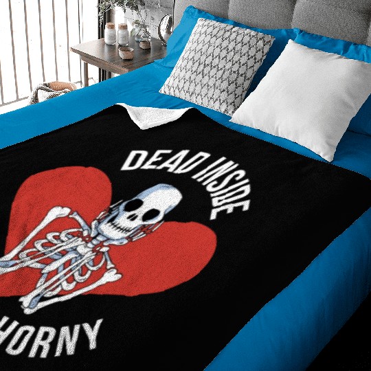 Dead Inside But Still Horny Funny Goth Gift Baby Blankets
