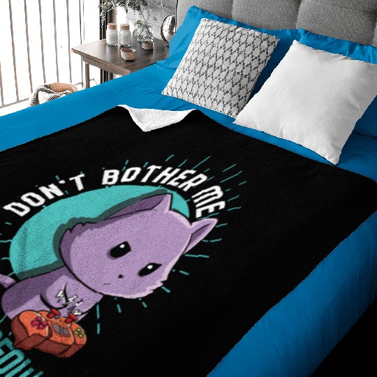 Meow Kawaii Cat Playing Video Game Lover Gaming Baby Blankets