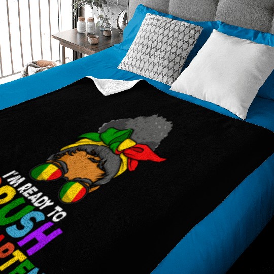 Juneteenth Messy Bun Ready To Crush Kindergarten Baby Blankets