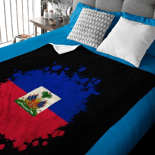 Haiti flags blob Baby Blankets