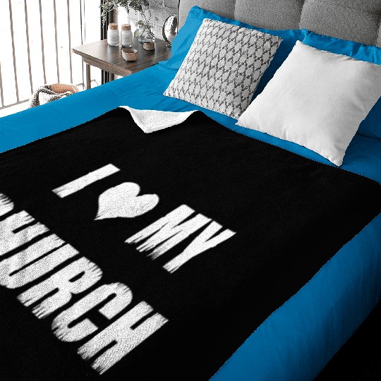 Christianity Gifts I Love My Church Christian Baby Blankets