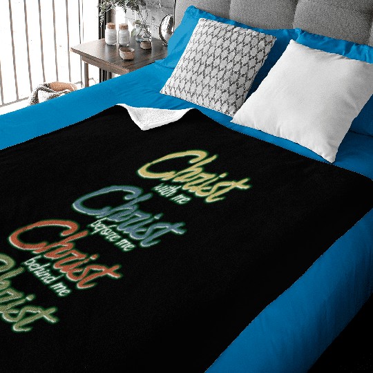 Christian Saint Patricks Day Christ in Me St Patri Baby Blankets