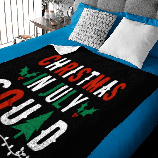 Christmas In July Squad Xmas Matching Family Baby Blankets
